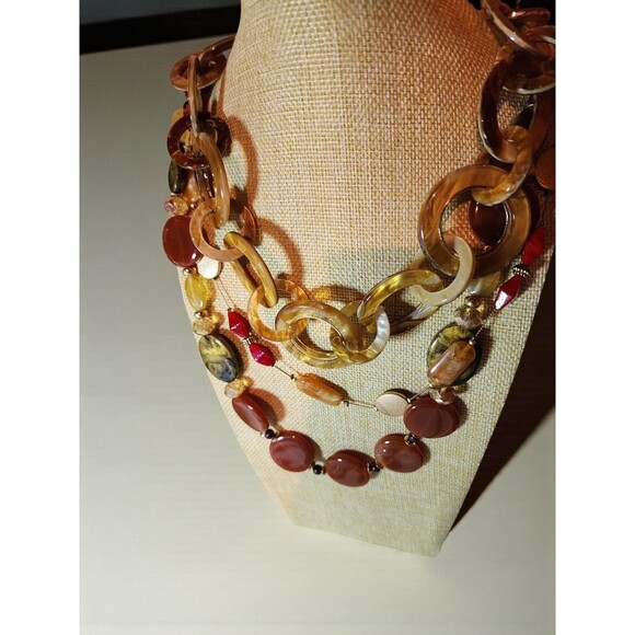 13 Pc Lot Vintage Modern Costume Necklace Bold Plastic Beads Liz Claiborne Retro - Picture 6 of 6